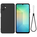 Samsung Galaxy A06 5G Flydende silikone cover med håndrem - sort