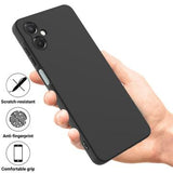 Samsung Galaxy A06 5G Flydende silikone cover med håndrem - sort