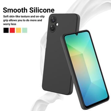 Samsung Galaxy A06 5G Flydende silikone cover med håndrem - sort