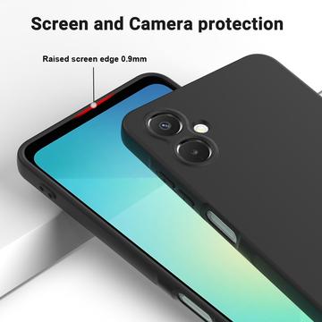 Samsung Galaxy A06 5G Flydende silikone cover med håndrem - sort