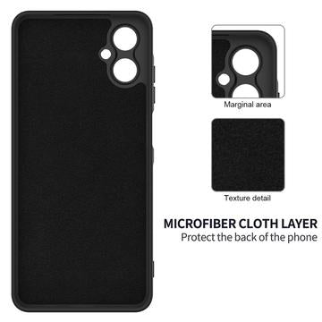 Samsung Galaxy A06 5G Flydende silikone cover med håndrem - sort