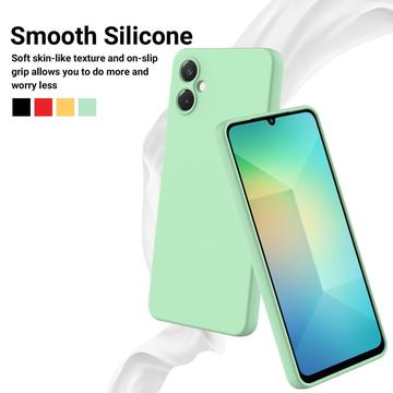 Samsung Galaxy A06 5G Flydende silikone cover med håndrem - grøn