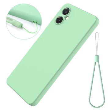 Samsung Galaxy A06 5G Flydende silikone cover med håndrem - grøn