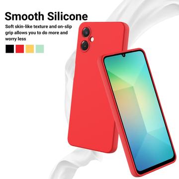 Samsung Galaxy A06 5G Flydende silikone cover med håndrem - rød
