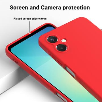 Samsung Galaxy A06 5G Flydende silikone cover med håndrem - rød