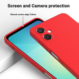 Samsung Galaxy A06 5G Flydende silikone cover med håndrem - rød