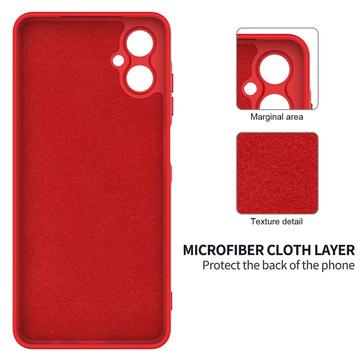 Samsung Galaxy A06 5G Flydende silikone cover med håndrem - rød