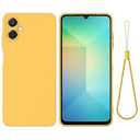 Samsung Galaxy A06 5G Flydende silikone cover med håndrem - gul