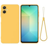Samsung Galaxy A06 5G Flydende silikone cover med håndrem - gul