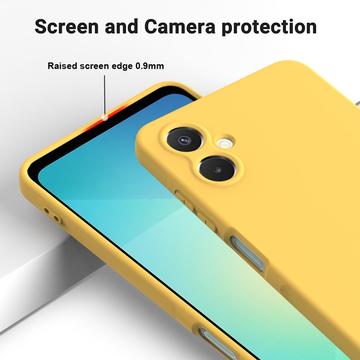 Samsung Galaxy A06 5G Flydende silikone cover med håndrem - gul