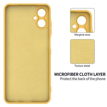 Samsung Galaxy A06 5G Flydende silikone cover med håndrem - gul