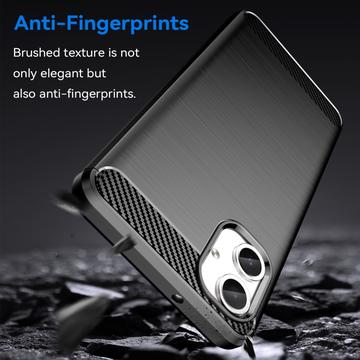 Samsung Galaxy A06 Børstet TPU Cover - Karbonfiber - Sort