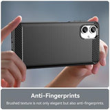 Samsung Galaxy A06 Børstet TPU Cover - Karbonfiber - Sort