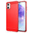 Samsung Galaxy A06 Børstet TPU Cover - Karbonfiber - Rød