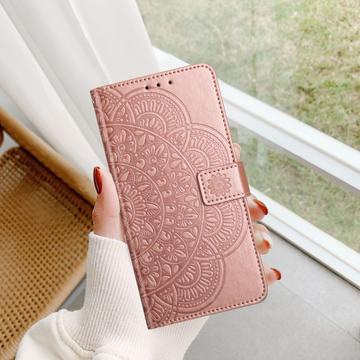 Samsung Galaxy A06 Mandala Series Etui med Pung - Rødguld