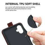Samsung Galaxy A06 Vertikal Flip Cover med Kortholder - Brun