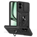 Samsung Galaxy A07 4G/5G Roterende Ring Hybrid Cover med Kameraskjold - Sort