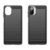 Samsung Galaxy A07 4G Børstet TPU Cover - Karbonfiber - Sort