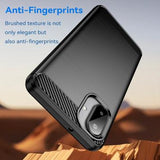 Samsung Galaxy A07 4G Børstet TPU Cover - Karbonfiber - Sort