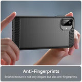 Samsung Galaxy A07 4G Børstet TPU Cover - Karbonfiber - Sort