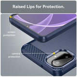 Samsung Galaxy A07 4G Børstet TPU Cover - Karbonfiber - blå