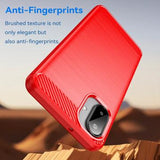 Samsung Galaxy A07 4G Børstet TPU Cover - Karbonfiber - rød