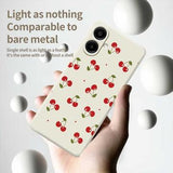 Samsung Galaxy A07 4G TPU-cover med kirsebærmønster - Beige