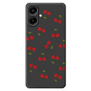 Samsung Galaxy A07 4G TPU-cover med kirsebærmønster - sort