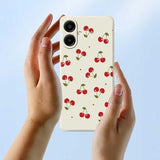 Samsung Galaxy A07 4G TPU-cover med kirsebærmønster - sort
