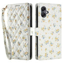 Samsung Galaxy A07 4G Rhombisk Blomsterpung - gule blomster