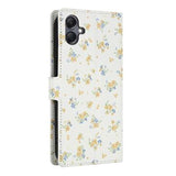 Samsung Galaxy A07 4G Rhombisk Blomsterpung - gule blomster