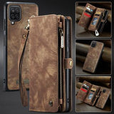 Samsung Galaxy A12 Caseme 2-i-1 Multifunktionel Pung - Brun
