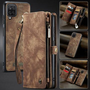 Samsung Galaxy A12 Caseme 2-i-1 Multifunktionel Pung - Brun