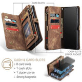 Samsung Galaxy A12 Caseme 2-i-1 Multifunktionel Pung - Brun
