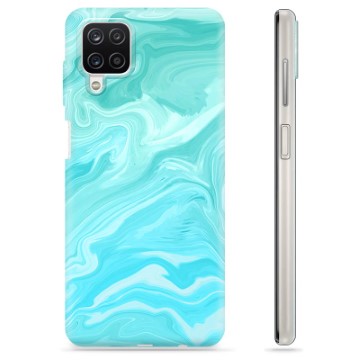 Samsung Galaxy A12 TPU Cover - Blå Marmor