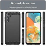 Samsung Galaxy A14/A14 5G Børstet TPU Cover - Karbonfiber - Sort