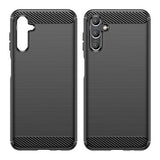 Samsung Galaxy A14/A14 5G Børstet TPU Cover - Karbonfiber - Sort
