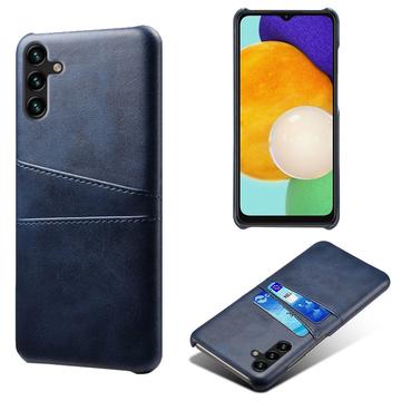 Samsung Galaxy A14/A14 5G Belagt Plastikcover med Kortlommer - Blå