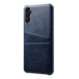 Samsung Galaxy A14/A14 5G Belagt Plastikcover med Kortlommer - Blå