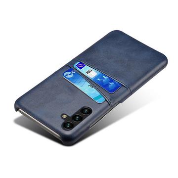 Samsung Galaxy A14/A14 5G Belagt Plastikcover med Kortlommer - Blå