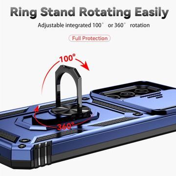 Samsung Galaxy A14/A14 5G Roterende Ring Hybrid Cover med Kameraskjold - Blå