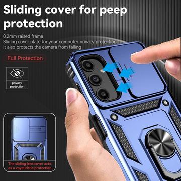 Samsung Galaxy A14/A14 5G Roterende Ring Hybrid Cover med Kameraskjold - Blå