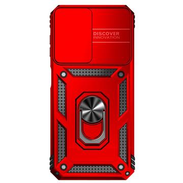 Samsung Galaxy A14/A14 5G Roterende Ring Hybrid Cover med Kameraskjold - Rød