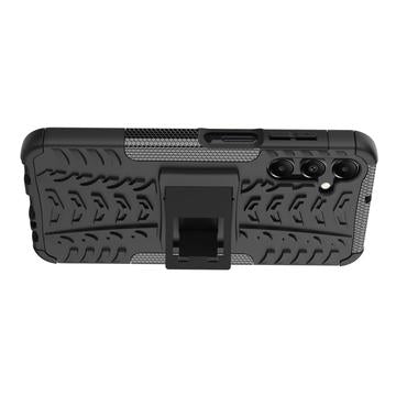 Samsung Galaxy A15 Anti-Slip Hybrid Cover med Stativ - Sort