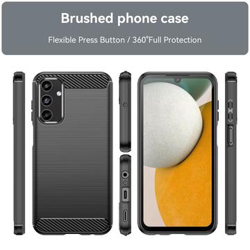 Samsung Galaxy A15 Børstet TPU Cover - Karbonfiber - Sort