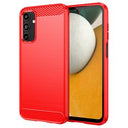 Samsung Galaxy A15 Børstet TPU Cover - Karbonfiber - Rød