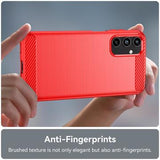 Samsung Galaxy A15 Børstet TPU Cover - Karbonfiber - Rød