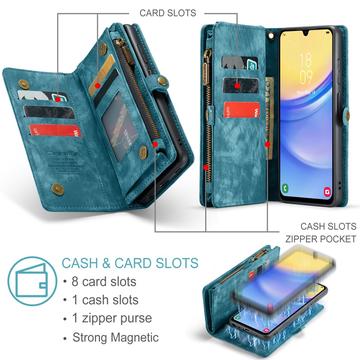 Samsung Galaxy A15 Caseme 008 2-i-1 Multifunktionel Pung - Blå