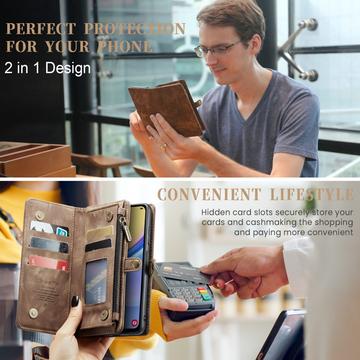 Samsung Galaxy A15 Caseme 008 2-i-1 Multifunktionel Pung - Brun