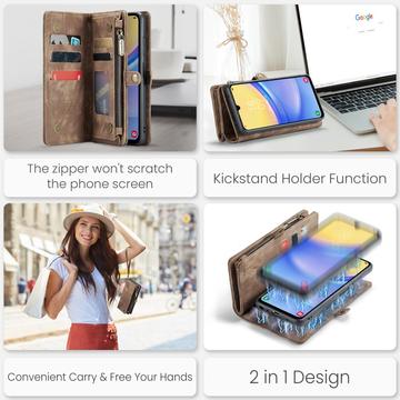 Samsung Galaxy A15 Caseme 008 2-i-1 Multifunktionel Pung - Brun
